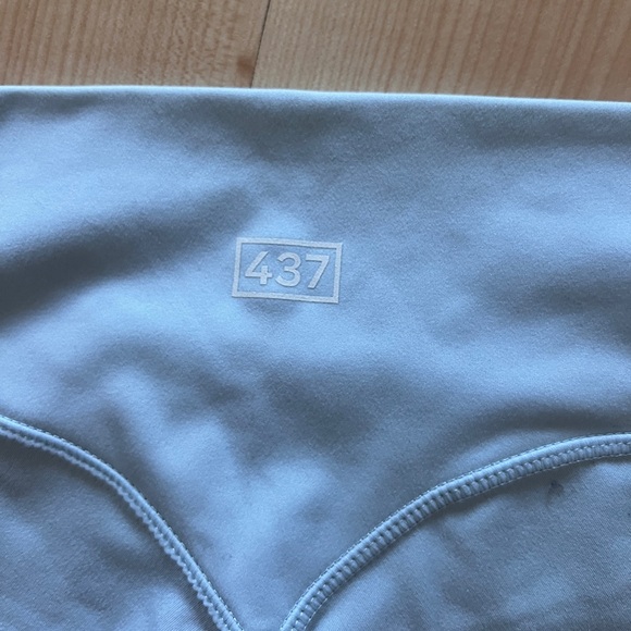 437 Light Blue Women's Crop Tank and High-Waist Bike Short Set - Picture 5 of 9